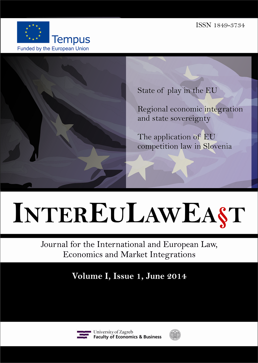 INTEREULAWEAST - Journal for International and European Law, Economics and Market Integrations